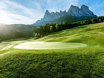 Golf course with view of the Dolomites