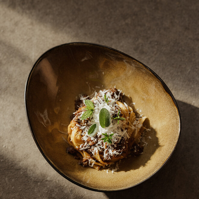 Wildragout mit Pasta aus der hoteleigenen Pastamanufaktur