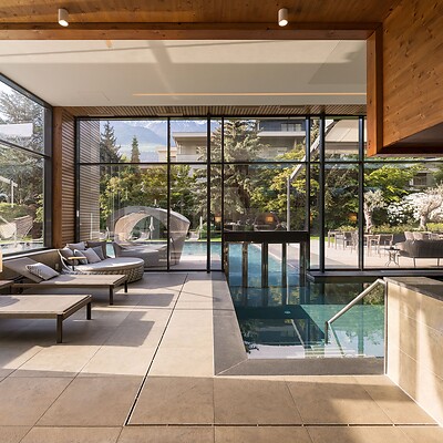 Indoor adventure pool for families at Hotel Feldhof