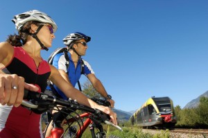 Radfahrer unterwegs in Südtirol